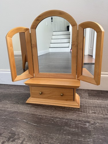 Vintage wood vanity triple - wood,