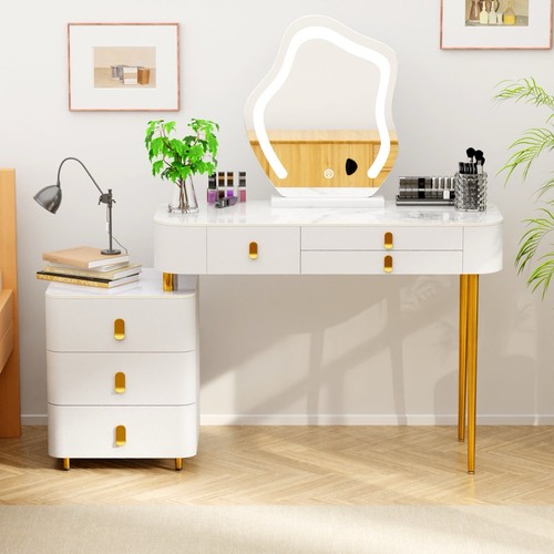 Makeup vanity with - with, glass