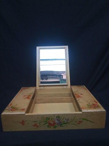Antique painted wood vanity - wood,